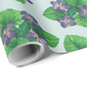 海のガラスの青にスミレ ラッピングペーパー (ロールコーナー)