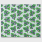 海のガラスの青にスミレ ラッピングペーパー (フラット)