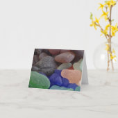 海のガラスメッセージカード カード (黄色い花)