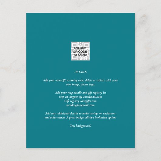 海のガラス写真の結婚式QRコード日付を招救入 チラシ (裏面)