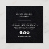 海のガラス潮|オーシャンブルーの水彩画ビジネス スクエア名刺 (裏面)