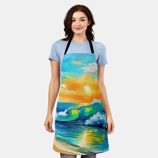 海のキス: Sunset Waves エプロン (着用した状態)