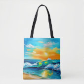 海のキス: Sunset Waves トートバッグ (正面)