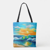 海のキス: Sunset Waves トートバッグ (裏面)