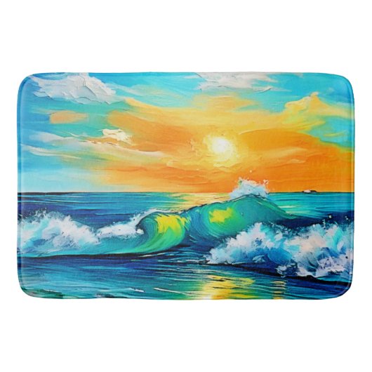 海のキス: Sunset Waves バスマット (正面)