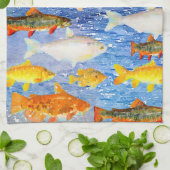 海のキッチンタオルに入っている魚の多さ キッチンタオル (折り畳み)