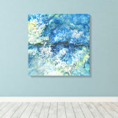 海のキャンバスのラップの上の山の上 キャンバスプリント (インサイチュ (ウッドフロア))