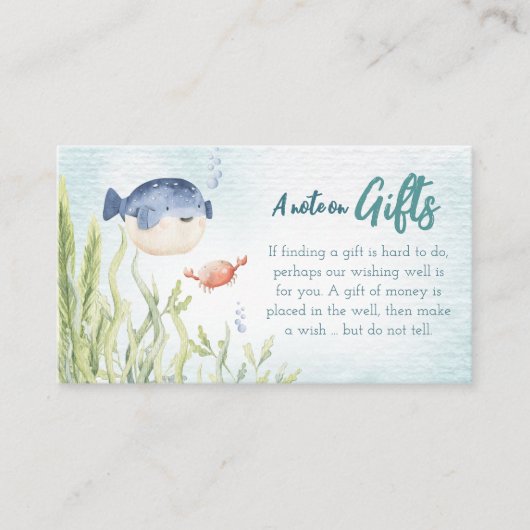 海のギフトノートの下で赤ちゃんシャワーカード エンクロージャーカード (正面)