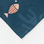 海のクジラのフリースのベビーか子供毛布の下 フリースブランケット (角)