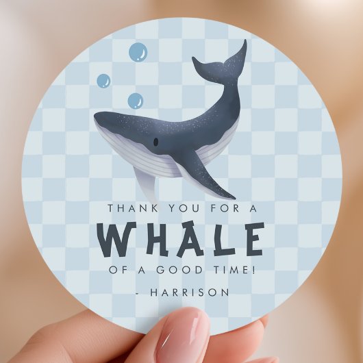 海のクジラサンキューシール ラウンドシール