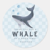 海のクジラサンキューシール ラウンドシール (正面)