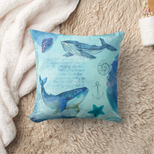 海のクジラ クッション (ブランケット)