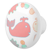 海のクジラ、パステル調航海のなおもしろいの創造物 セラミックノブ (右)