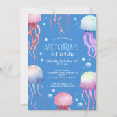 海のクラゲの誕生日パーティーの下で 招待状 (正面)