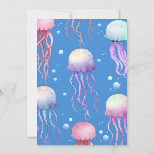 海のクラゲの誕生日パーティーの下で 招待状 (裏面)