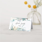 海のクラゲの食べ物または場所の下の水色 ロイヤリティカード (正面)