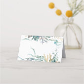 海のクラゲの食べ物または場所の下の水色 ロイヤリティカード (裏面)