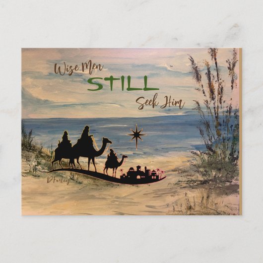 海のクリスマスのはがき ポストカード (正面)