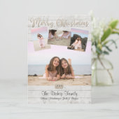 海のクリスマスカード　フォトウッド背景 招待状 (スタンド正面)