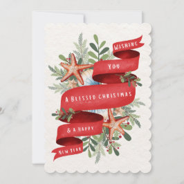 海のクリスマスカード 招待状