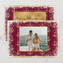 海のクリスマスカード 赤 シーズンカード