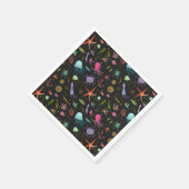 海のクリッター模様 スタンダードカクテルナプキン (角)