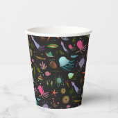 海のクリッター模様 紙コップ (正面)