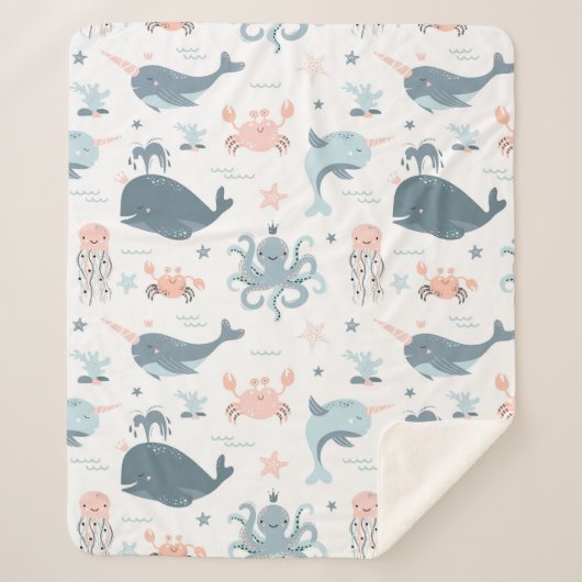 海のクリッター シェルパブランケット (正面)