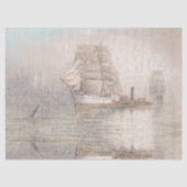 海のクリッパー船のボート港の海のティッシュペーパー 薄葉紙 (正面)