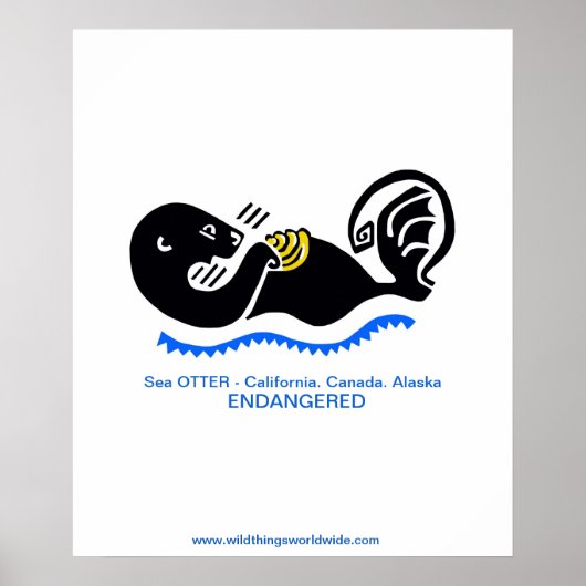 海のクールカワウソ – 絶滅危惧動物 – ポスター (正面)