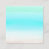 海のグラデーションのイヤリング表示カードで スクエア名刺 (裏面)