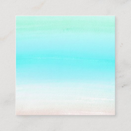 海のグラデーションのイヤリング表示カードで スクエア名刺 (裏面)