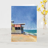 海のグリルのメッセージカード カード (黄色い花)