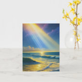 海のグリーティングカードにサンビーム カード (黄色い花)