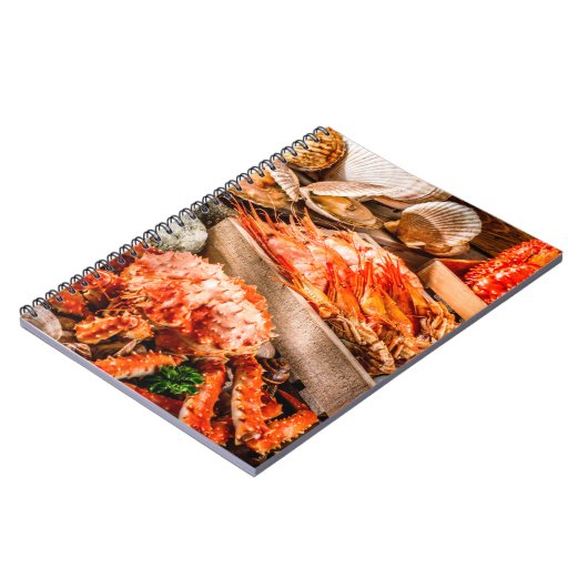 海のグルメディナーとしての海鮮料理プレートb ノートブック (左側)