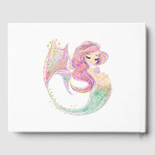 海のゲストブックの下のマーメイド赤ちゃんシャワーピンク ゲストブック (裏面)