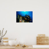海のゴダイの魚の大きなグループ泳ぐ ポスター (キッチン)