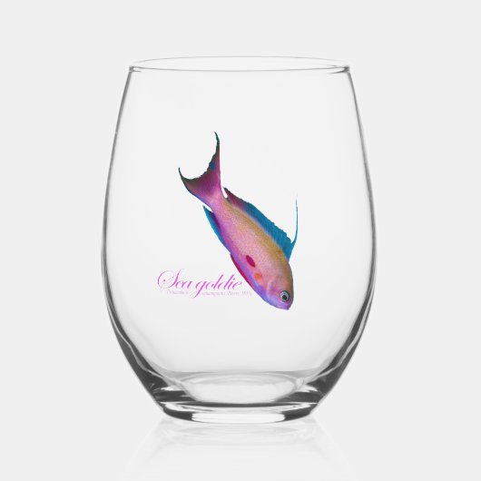 海のゴルディのための美しい夏の色 ステムなしワイングラス (正面)