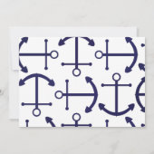 海のサイリングボート ネイビーストライプ フォト招待状 招待状 (裏面)