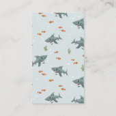 海のサメの本で可愛い男の子ベビー エンクロージャーカード (裏面)