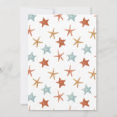 海のサメの誕生日パーティーの下で5にダイビング 招待状 (裏面)