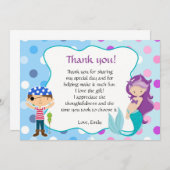 海のサンキューカードの下の人魚の海賊 サンキューカード (正面/裏面)