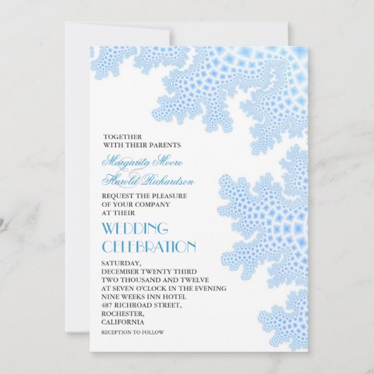 海のサンゴのモダンなビーチウェディング招待状 招待状 (正面)