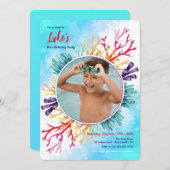 海のサンゴの写真 招待状 (正面/裏面)