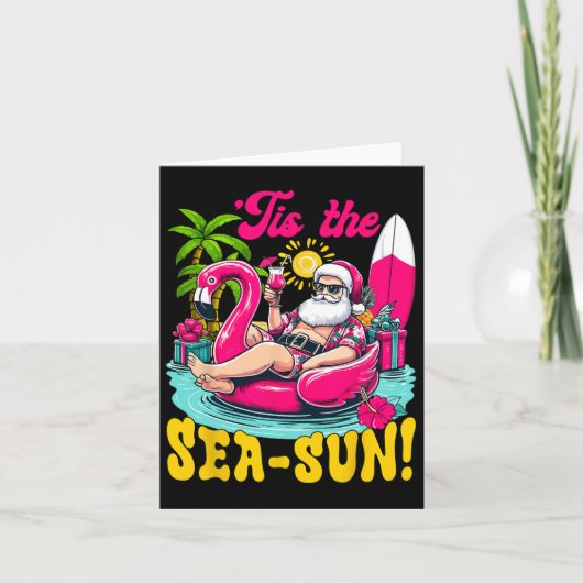 海のサンタが夏のクリスマス イン ジュライ カード (正面)
