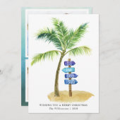 海のサン・ウォーターカラービーチの2枚の写真 シーズンカード (正面/裏面)