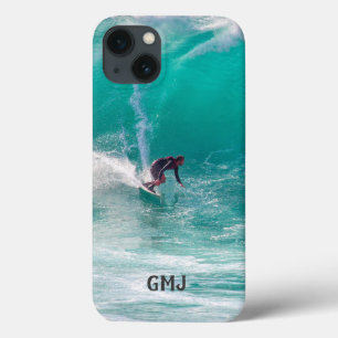 海のサーファーのカスタムなモノグラムの電話箱 iPhone 13ケース