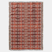 海のシェルパターン、赤 スローブランケット (正面縦)