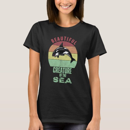海のシャツキラーOrca Whの美しい生き物 Tシャツ (正面)