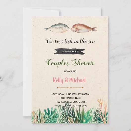 海のシャワーにお魚2匹減るという予告 招待状 (正面)